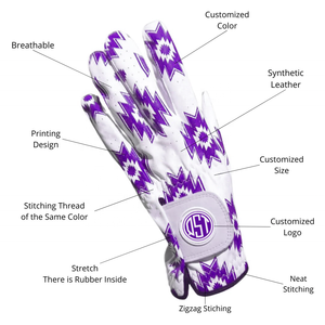 Guantes de Golf con Diseño de Logotipo Personalizado al por Mayor, Transpirables, Resistentes al Viento, Agarre Completo para las Manos, Correa de Muñeca Ajustable, Antideslizantes - Product Image 5