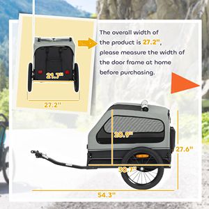 Rampa Universale Ribaltabile per Rimorchio Bici per Cani, Grigia, per Cani di Piccola e Media Taglia, Borsa da Viaggio per Animali Domestici - Product Image 3