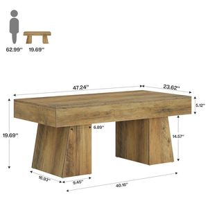 Table basse rectangulaire en bois durable pour usage central - Product Image 6
