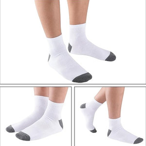 12 paires de chaussettes courtes pour hommes, couleur blanche, confortables, respirantes, décontractées, athlétiques, en coton mélangé doux, pour tous les jours - Product Image 3