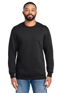 Sweat-shirt à col rond pour homme, couleur unie, coupe classique, tissu tricoté, pull décontracté, noir, manches longues, 100% coton, anti-rétrécissement - Product Image 1