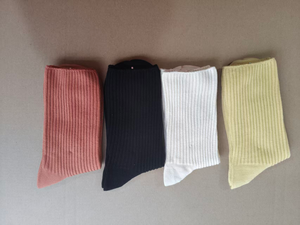 Chaussettes en coton côtelé respirantes pour femmes, taille unique, antibactériennes, longueur mi-mollet, pour usage quotidien - Product Image 3