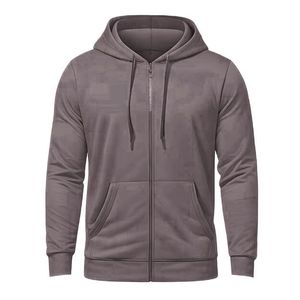 Custom Logo Men's Plain <b>Zip</b> <b>Up</b> Hoodie Blank Heavyweight Fleece Full <b>Zip</b> Sweatshirt High Quality Cotton Casual Hooded Jacket - Product Image 5