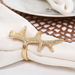 Vente chaude doré en forme de corne rond de serviette en métal cercle boucle de serviette décoration de table rond de serviette en gros quantité en vrac pas cher - Product Image 5