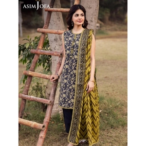 Colección de Verano Asim Jofa, Conjunto Premium de 3 Piezas con Dupatta, Pantalón de Cambray Teñido, Vestidos Salwar Kameez Pakistaníes e Indios - Product Image 6