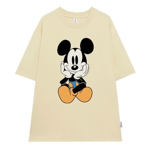 T-shirt unisexe en coton de haute qualité avec imprimé souris de dessin animé mignon, coupe oversize, style streetwear décontracté, logo personnalisé, commandes en gros - Product Image 6