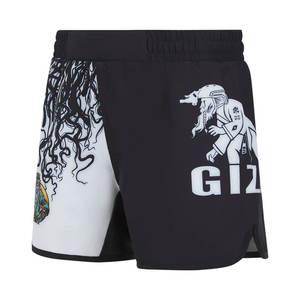 Pantalones Cortos de MMA UFC Sublimados Elásticos Negros y Blancos con Cintura Elástica Unisex Kimono de Jiu Jitsu Personalizable - Product Image 4