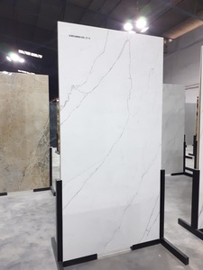 กระเบื้องพอร์ซเลนออนิกซ์สีครีมไอวอรี่แผ่นใหญ่ ขนาด 120x240 ซม. 120x320 ซม. 160x320 ซม. ผิวมันเงาหรูหรา ลายเส้นสีทอง - Product Image 5