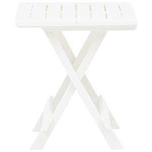 Petite table de bistrot pliable en plastique blanc pour utilisation en extérieur dans le jardin - Product Image 3