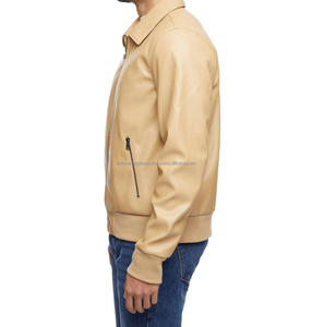 Blouson d'hiver en cuir respirant et élégant pour homme, en polyester/coton, avec fermeture éclair et col montant, motif lettres - Product Image 4