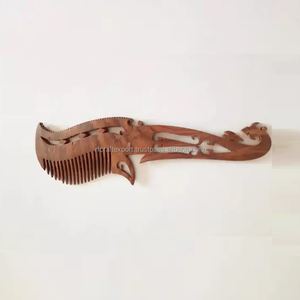 Peine profesional de madera para barba con mango largo, peine para piojos de uso doméstico de RF Crafts para hombres, directo desde la India - Product Image 2