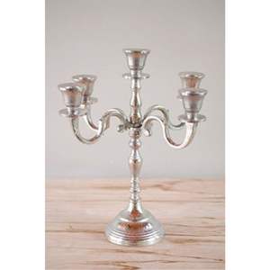 Candélabre classique en or poli à 5 bras, grand chandelier vintage en laiton fini pour décoration intérieure de luxe - Product Image 4