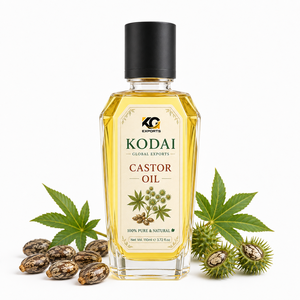Aceite de Ricino 100% Puro y Natural, Prensado en Frío, Líquido para el Cuidado del Cabello y la Piel, 110 ml, Enchufe Estadounidense, Botella de Exportación, Tamil Nadu - Product Image 1