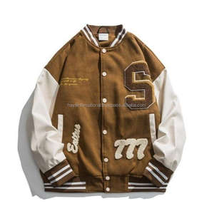 Veste personnalisée 3D Chenille broderie Patchwork couleur verte unisexe, offre spéciale - Product Image 5