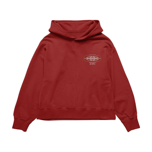 Sweat-shirt à capuche surdimensionné pour homme OEM/ODM, en coton rouge, tissu French Terry, décontracté, pull d'automne, imprimé avec logo sur le devant - Product Image 2