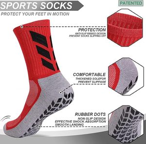 Anti Slip <b>Grip</b> Soccer <b>Socks</b> Breathable Crew Athletic <b>Socks</b> Custom Logo Sports <b>Socks</b> for Men Teens - Product Image 3