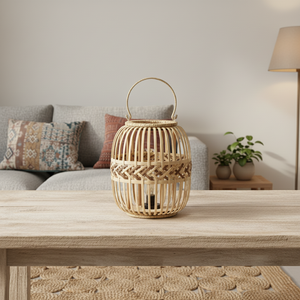 Woven Rattan <b>Lantern</b> Handmade Bamboo Decorative Eco Friendly Natural Outdoor Garden Home Decor Wicker Chandeliers Pendant Light - Product Image 6