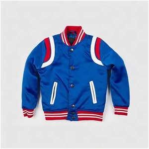 Blouson d'hiver personnalisé en toile 100 % laine, coupe décontractée à épaules tombantes, bicolore, avec logo imprimé, pour homme, style universitaire - Product Image 4