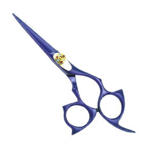 Tijeras Profesionales de Peluquería Color Morado, Acero Inoxidable, Hoja Recta, Punta Afilada, Mango Curvo para Corte de Cabello - Product Image 1