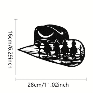 CIFbuy Decorazione Murale in Metallo a Forma di Cappello da Cowboy, Tema Country, Decorazione per la Casa, Servizio di Ritiro Disponibile - Product Image 3