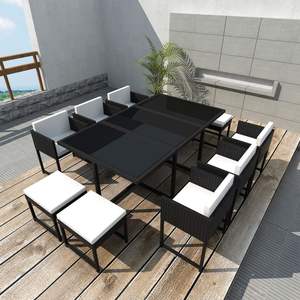 Juego de Comedor Negro para Exteriores, Muebles de Calidad para Entretenimiento en el Jardín - Product Image 1