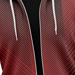 Sudadera Deportiva para Hombre, Color Rosa Coral, Cierre de Cremallera, Corte Regular, Felpa de Algodón, Ecológica, Transpirable, con Bolsillo Canguro y Cordón Ajustable - Product Image 6