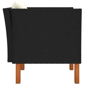 โซฟาสวนขนาดกลางพร้อมผ้าคลุมถอดได้ทำจากหวาย PE สีดำ - Product Image 3