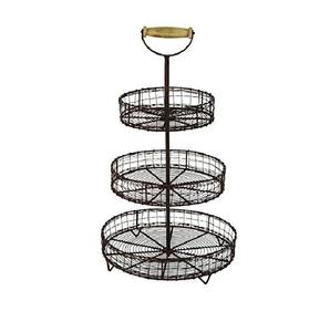 Panier de rangement de comptoir de cuisine en fil de fer à 3 niveaux pour fruits et légumes, durable, taille et forme personnalisables, vente chaude - Product Image 6