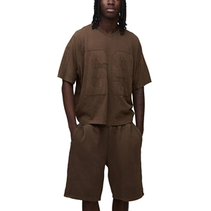 Men's Summer Cotton Knitted Solid Beachwear Outfit Casual <b>T</b> <b>Shirt</b> and Shorts Set Lightweight Breathable Street Fashion Clothing - Product Image 2