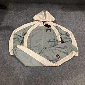 Chándal con Capucha para Hombre, Color Sólido, Cortavientos, Deportivo, Cierre Frontal Completo, Logotipo Estampado, Poliéster, Ropa de Otoño - Product Image 4