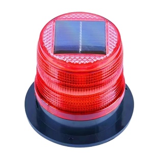 Feu d'avertissement solaire pour obstacle aérien, pour tours, magnétique, pour véhicules, stroboscopique, LED vert, plastique, IP65 - Product Image 1