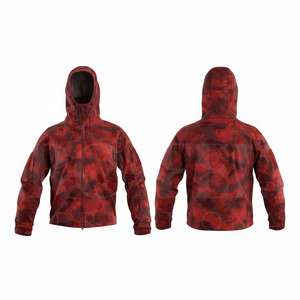 Men's Clothing Lightweight Waterproof Windbreaker Jacket Hooded Outdoor Casual Full <b>Zip</b> Front Custom Camouflage Design Jackets - Product Image 3