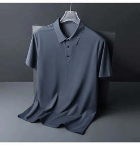 Camisa de vestir de manga larga con cuello mandarín, 300g, un solo botón, corte ajustado, transpirable y antiarrugas - Product Image 1