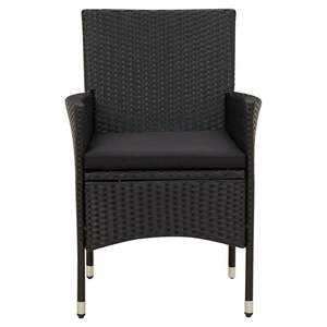 Ensemble de 2 chaises de jardin en polyrotin noir, taille moyenne - Product Image 3