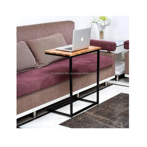 Table basse à 3 niveaux, cadre métallique, plateau plat en bois pour salon, mobilier de bureau, nouveau Design, Table d'appoint noire, Design moderne - Product Image 6