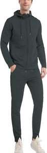 Survêtement en molleton brossé doux au toucher 350 GSM pour homme, sweat-shirt à col rond et pantalon de jogging, motif dégradé rouge-jaune flamme sublimé - Product Image 1