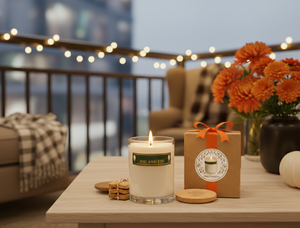 Vela aromática en frasco para la celebración del Día de Acción de Gracias, con aroma a higo y abeto, es la forma perfecta de iluminar una reunión familiar. - Product Image 2