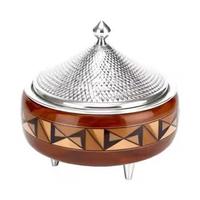 Chauffe-plat de luxe classique avec base en acier inoxydable, poignée en bois, couvercle isolant et ensemble de service écologique
