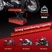 Plateforme élévatrice manuelle réglable en hauteur pour moto, capacité de 1100 lb, table de levage pour moto, cric à ciseaux