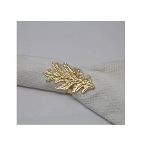 Luxury Gold Palm Leaf <b>Aluminum</b> Eco-Friendly Durable Modern Napkin Ring Holder Tropical Wedding <b>Table</b> Dcor for Resort Wholesale - Product Image 5