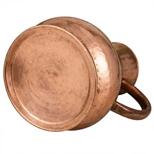 Pichet à eau en cuivre vintage, fait main, forme conique avec poignée, vaisselle décorative, écologique, réutilisable, gourde en cuivre - Product Image 1