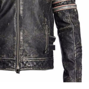 Proveedor Mayorista de Chaquetas de Cuero Vintage para Hombre, Resistentes al Viento, con Cuello Alto, Tallas Grandes, con Logotipo Frontal, para Invierno - Product Image 5