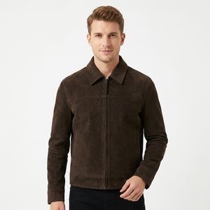 Veste en jean pour homme, style streetwear, avec fermeture éclair, col rabattu, coupe classique, pour l'hiver - Product Image 2