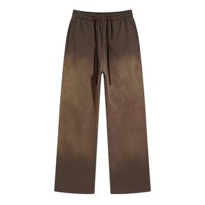360G Spray Dyed Distressed Lightweight Canvas Mid Drawstring Closure <b>Men's</b> Long <b>Pants</b> Faded Wash Vintage Casual Trousers Unisex - Product Image 3