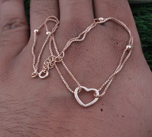 Collar con Colgante de Corazón Vintage de Plata de Ley 925, Chapado en Platino, Amuleto de Amor, Joyería Fina Romántica, Regalo de Aniversario - Product Image 4