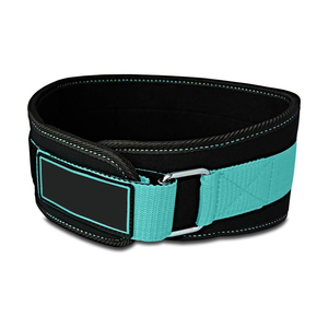 Ceinture de musculation réglable en néoprène bleu sarcelle, protection professionnelle et compression pour le soutien lombaire, entraînement de force en salle de sport - Product Image 1