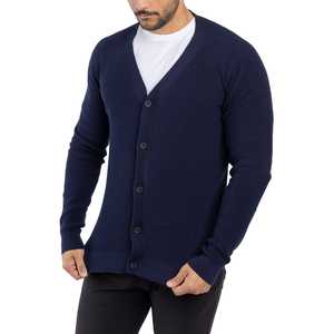 <b>Men's</b> Solid Winter <b>Cardigan</b> Sweater 100% Cotton Button Front Knitted <b>Cardigan</b> Wholesale - Product Image 2