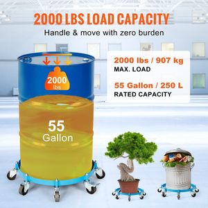Carrello Portafusti Robusto da 55 Galloni, Capacità di Carico 2000 libbre, Carrello Portafusti Anti-Ribaltamento, Carrello Manuale con Capacità di Carico 2000 libbre - Product Image 3