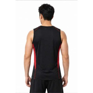 Débardeur Sportif Homme Noir et Rouge de Haute Qualité, Col Rond, Séchage Rapide, Tricoté, pour Fitness et Entraînement - Product Image 2