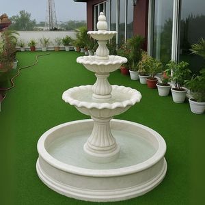 Fuente de agua exterior de mármol tallada a mano - Product Image 1